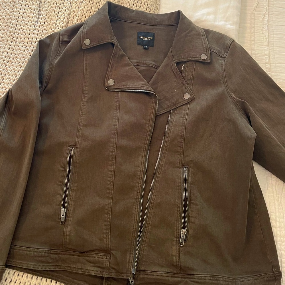 Liverpool jacket - soft stretchy green denim